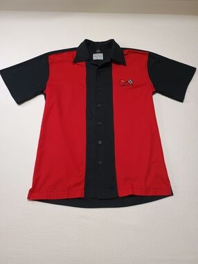 General Motors Corvette Mechanic Y2k Men's Red and Black  Shirt